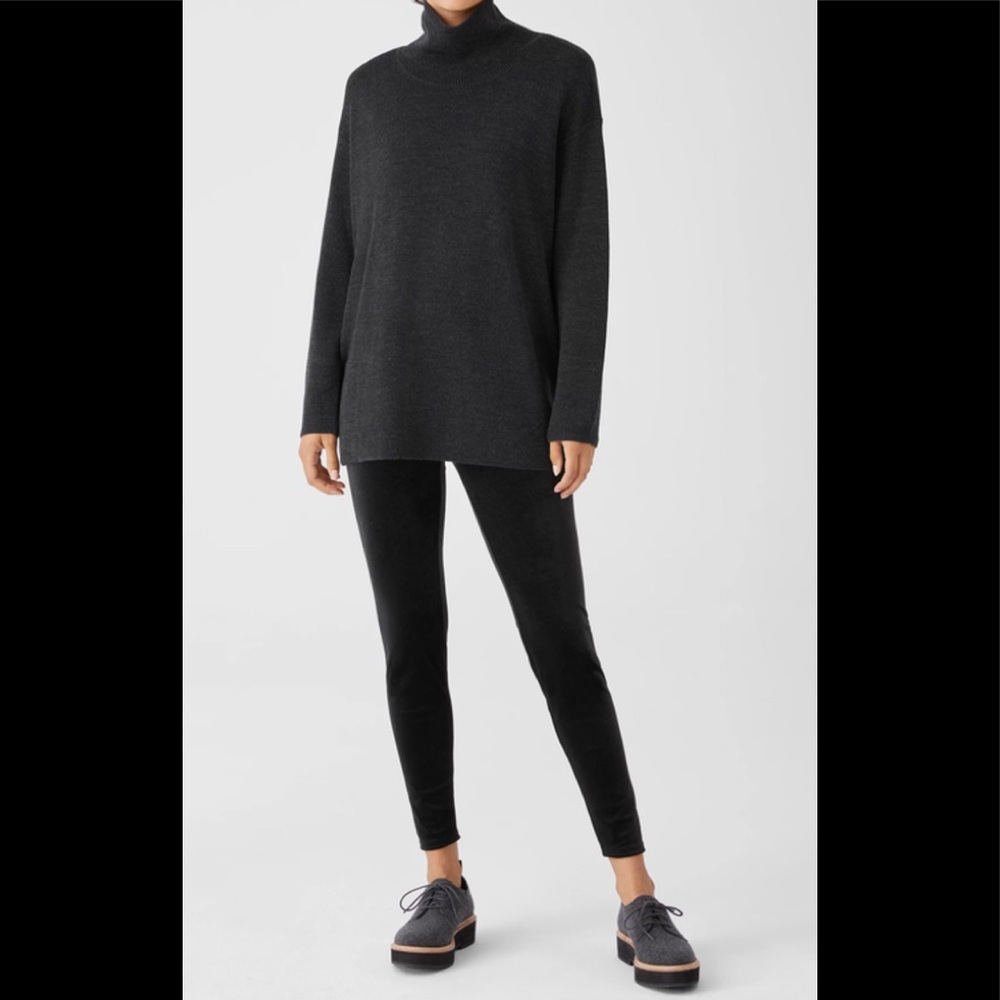 Eileen Fisher STRETCH VELVET KNIT LEGGINGS XS NWT
